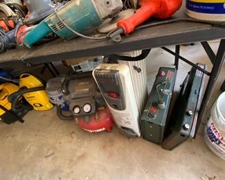 Assorted tools, propane cooktops
