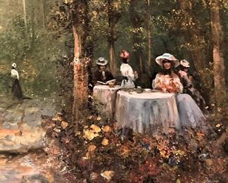 "Waldcafe" - original oil by Madjid - 70 cm x 60 cm