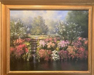 "Spring Gardens"  - original oil by Milbie Benge - 22 " x 28"