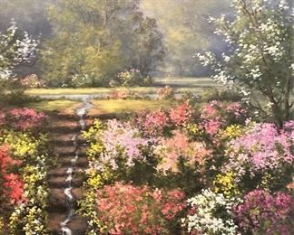 "Spring Gardens" - original oil  by Milbie Benge - 22 " x 28"