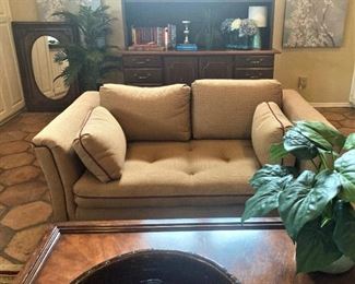Gold-toned loveseat