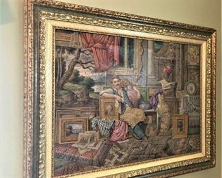 "Antique Dealer in Shop" - original oil by Vincenzo Buscicchio - 60 x 80 cm