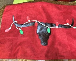Leather and cloth  Longhorn placemats