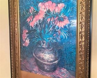 Framed print by Vincent Van Gogh - "Fritillaris in a Copper Vase" - 1887