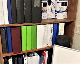 Notebooks; one of several shelves