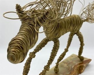 Mid-century wire horse sculpture (set of 2)