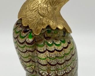 Venetian Murano Art Glass duck with brass head by Barovier