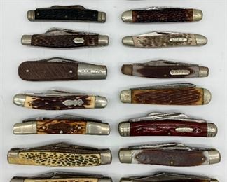 Various vintage pocket knives including Old Timer, Robeson and Barlow