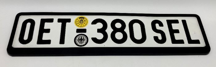 Vintage German license plate