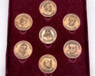Set of famous physician and scientist coins