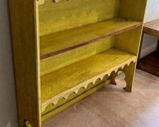 Vintage yellow destressed bookcase