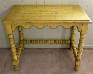 Vintage yellow destressed desk