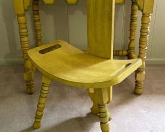 Vintage yellow destressed desk and desk chair