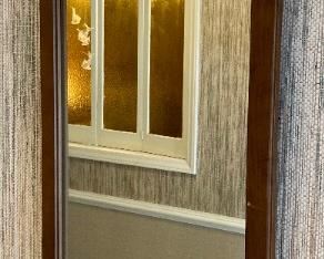 Vintage wood framed wall mirror