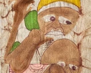 Signed Chauqui African art panel