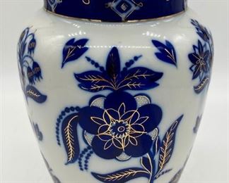 Vintage USSR Lomonosov cobalt blue and white vase