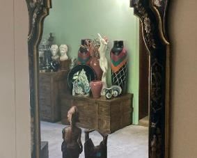 Large vintage Asian wall mount mirror