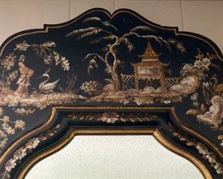 Large vintage Asian wall mount mirror
