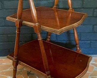 Vintage two-tier wooden stand