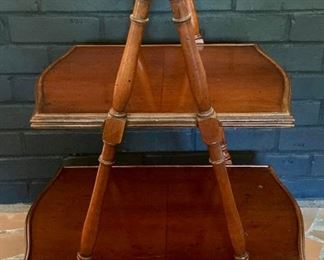 Vintage two-tier wooden stand