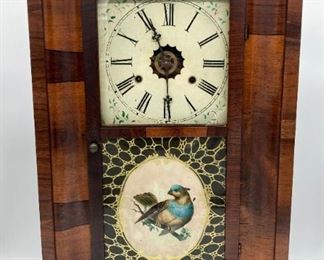 Antique William Gilbert reverse painting clock