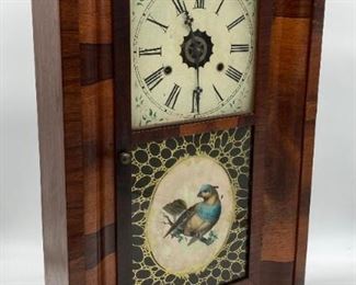 Antique William Gilbert reverse painting clock