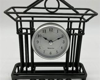 Westclox black metal clock