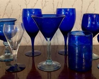 Cobalt blue glassware