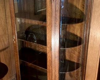 Antique Oak with rounded sides curio