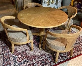 Round Pedestal table with four chairs