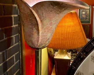 Vintage brass Art Deco floor lamp