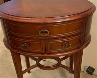 H030 Bombay Oval Accent Table with Drawers