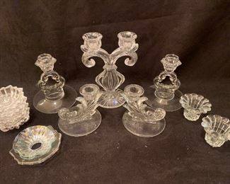 H038 Crystal Glass Candleholders