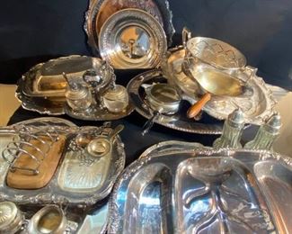 Lr055 Silver Plate Serving Trays And More