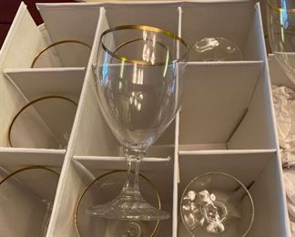 Lr095 10 Schott Zwiesel Vintage Gold Rimmed Glasses