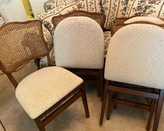 Lr099 Stakmore Wood Rattan Chairs  Folding Table
