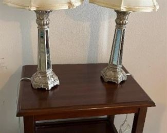 MB001 Nightstand With A Pair Of Lamps