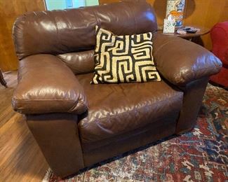 Leather chair and a half