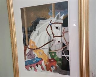 Water Color Carousel Horse  by Artist  Betsy Fuchs  Local Artist