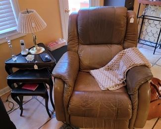 Lazy Boy Recliner and Triangle Stacking Tables