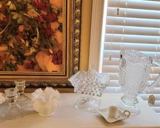 Crystal & Milk Glass