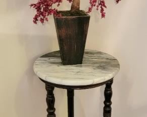 Antique Side Table with Marble Top