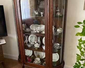 Antique curve glass china cabinet