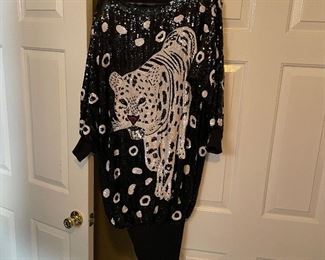 Vintage Sequined Panther Dress