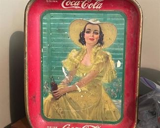 antique coca cola tray