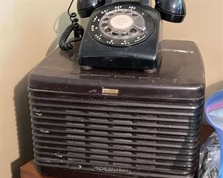vintage radio and phone