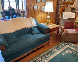 Green couch and recliner