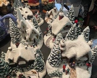Thomas Kinkade Christmas village scenes