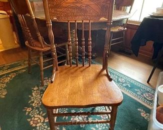 Oak dining chairs - set of 6