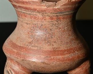Pre-Columbian polychrome tripod urn